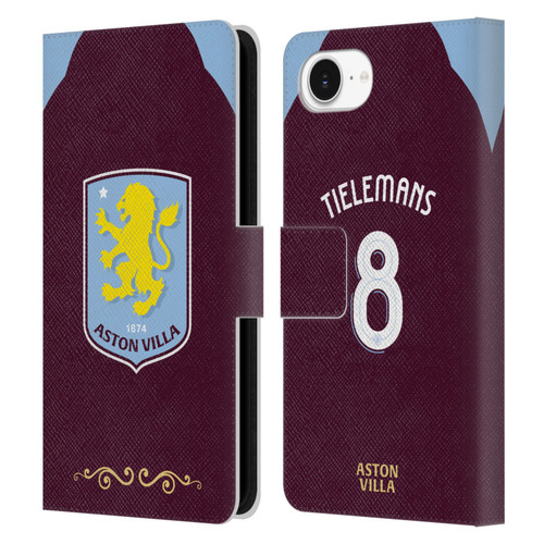 Aston Villa Football Club 2025/26 Players Home Kit Youri Tielemans Leather Book Wallet Case Cover For Apple iPhone 16e