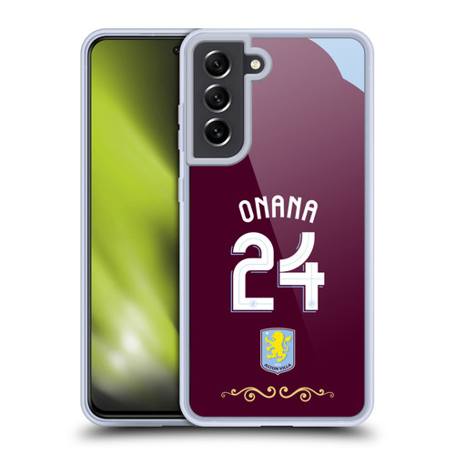 Aston Villa Football Club 2025/26 Players Home Kit Amadou Onana Soft Gel Case for Samsung Galaxy S21 FE 5G