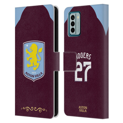 Aston Villa Football Club 2025/26 Players Home Kit Morgan Rogers Leather Book Wallet Case Cover For Nokia G42