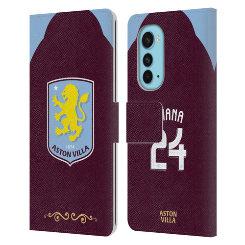 Aston Villa Football Club 2025/26 Players Home Kit Amadou Onana Leather Book Wallet Case Cover For Motorola Edge (2022)