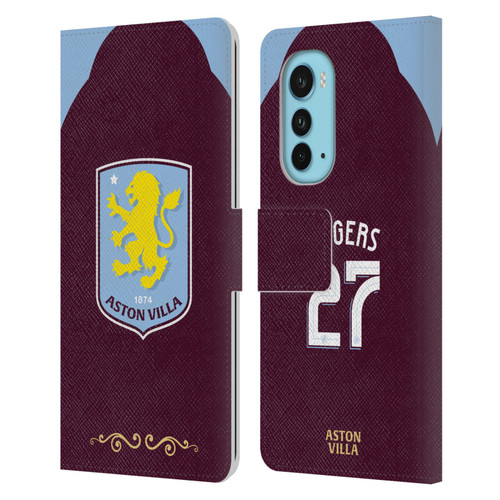 Aston Villa Football Club 2025/26 Players Home Kit Morgan Rogers Leather Book Wallet Case Cover For Motorola Edge (2022)