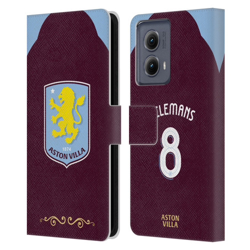 Aston Villa Football Club 2025/26 Players Home Kit Youri Tielemans Leather Book Wallet Case Cover For Motorola Edge (2024)