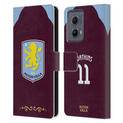 Aston Villa Football Club 2025/26 Players Home Kit Ollie Watkins Leather Book Wallet Case Cover For Motorola Edge (2024)