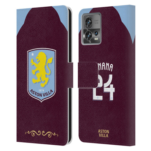 Aston Villa Football Club 2025/26 Players Home Kit Amadou Onana Leather Book Wallet Case Cover For Motorola Moto Edge 30 Fusion