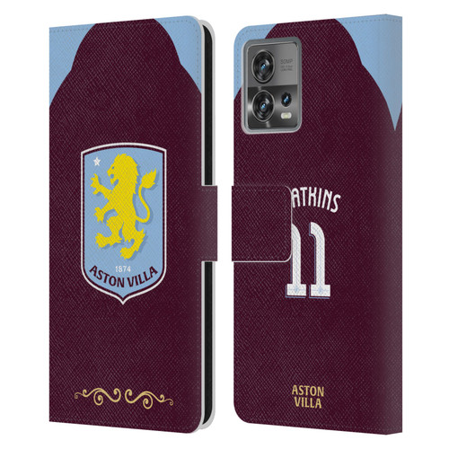 Aston Villa Football Club 2025/26 Players Home Kit Ollie Watkins Leather Book Wallet Case Cover For Motorola Moto Edge 30 Fusion