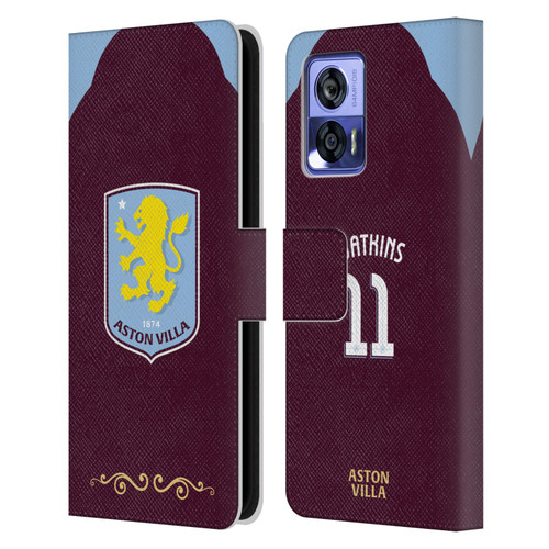 Aston Villa Football Club 2025/26 Players Home Kit Ollie Watkins Leather Book Wallet Case Cover For Motorola Edge 30 Neo 5G