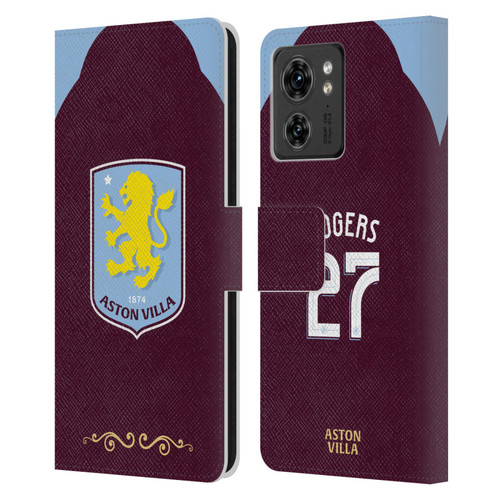 Aston Villa Football Club 2025/26 Players Home Kit Morgan Rogers Leather Book Wallet Case Cover For Motorola Moto Edge 40/Edge (2023)