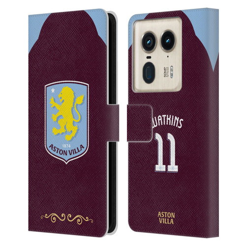 Aston Villa Football Club 2025/26 Players Home Kit Ollie Watkins Leather Book Wallet Case Cover For Motorola Edge 50 Ultra/X50 Ultra