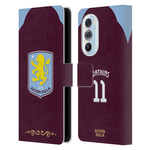 Aston Villa Football Club 2025/26 Players Home Kit Ollie Watkins Leather Book Wallet Case Cover For Motorola Edge X30