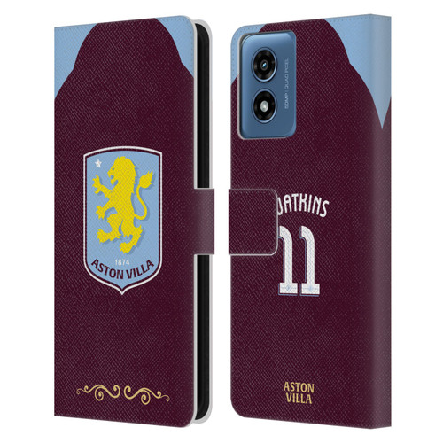Aston Villa Football Club 2025/26 Players Home Kit Ollie Watkins Leather Book Wallet Case Cover For Motorola Moto G Play (2024)