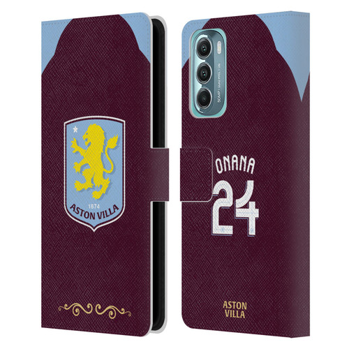 Aston Villa Football Club 2025/26 Players Home Kit Amadou Onana Leather Book Wallet Case Cover For Motorola Moto G Stylus 5G (2022)