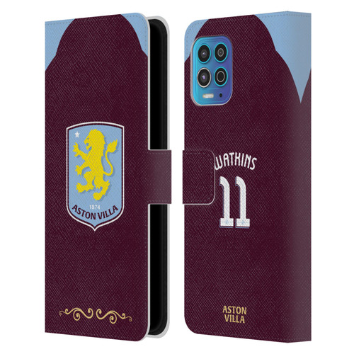 Aston Villa Football Club 2025/26 Players Home Kit Ollie Watkins Leather Book Wallet Case Cover For Motorola Moto G100