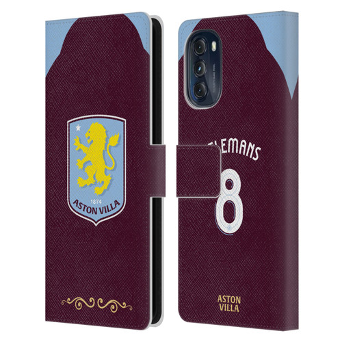 Aston Villa Football Club 2025/26 Players Home Kit Youri Tielemans Leather Book Wallet Case Cover For Motorola Moto G (2022)