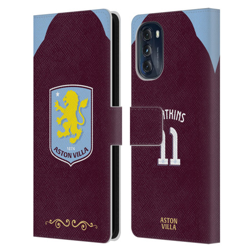 Aston Villa Football Club 2025/26 Players Home Kit Ollie Watkins Leather Book Wallet Case Cover For Motorola Moto G (2022)