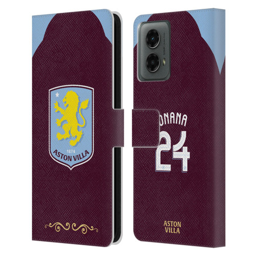 Aston Villa Football Club 2025/26 Players Home Kit Amadou Onana Leather Book Wallet Case Cover For Motorola Moto G (2024)