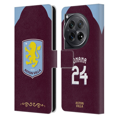 Aston Villa Football Club 2025/26 Players Home Kit Amadou Onana Leather Book Wallet Case Cover For OnePlus 12