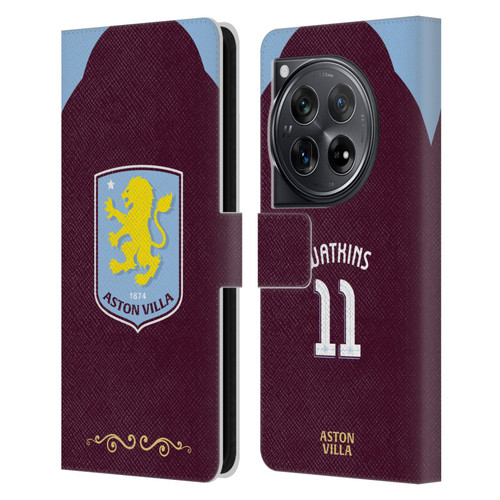 Aston Villa Football Club 2025/26 Players Home Kit Ollie Watkins Leather Book Wallet Case Cover For OnePlus 12