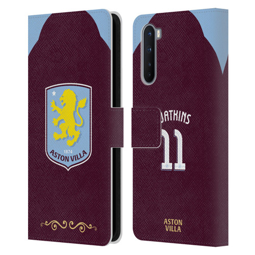 Aston Villa Football Club 2025/26 Players Home Kit Ollie Watkins Leather Book Wallet Case Cover For OnePlus Nord 5G