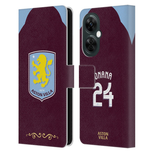 Aston Villa Football Club 2025/26 Players Home Kit Amadou Onana Leather Book Wallet Case Cover For OnePlus Nord N30