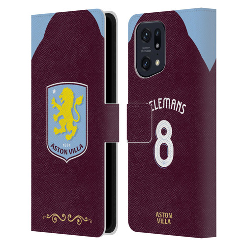 Aston Villa Football Club 2025/26 Players Home Kit Youri Tielemans Leather Book Wallet Case Cover For OPPO Find X5