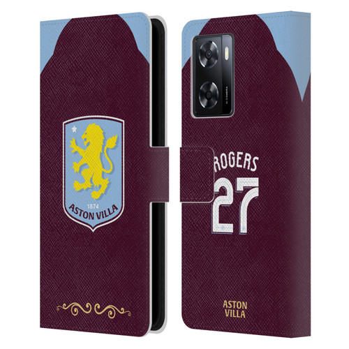 Aston Villa Football Club 2025/26 Players Home Kit Morgan Rogers Leather Book Wallet Case Cover For OPPO A57s