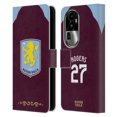 Aston Villa Football Club 2025/26 Players Home Kit Morgan Rogers Leather Book Wallet Case Cover For OPPO Reno10 Pro+ Aston Villa Football Club 2025/26 Players Home Kit Morgan Rogers Leather Book Wallet Case Cover For OPPO Reno10 Pro+