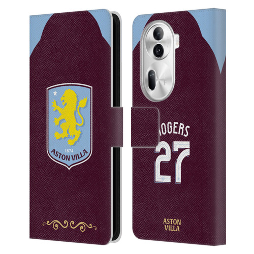Aston Villa Football Club 2025/26 Players Home Kit Morgan Rogers Leather Book Wallet Case Cover For OPPO Reno11