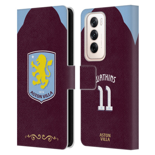 Aston Villa Football Club 2025/26 Players Home Kit Ollie Watkins Leather Book Wallet Case Cover For OPPO Reno12 5G