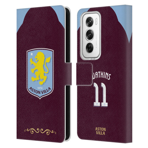 Aston Villa Football Club 2025/26 Players Home Kit Ollie Watkins Leather Book Wallet Case Cover For OPPO Reno12 Pro 5G