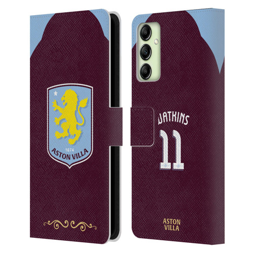 Aston Villa Football Club 2025/26 Players Home Kit Ollie Watkins Leather Book Wallet Case Cover For Samsung Galaxy A14 5G