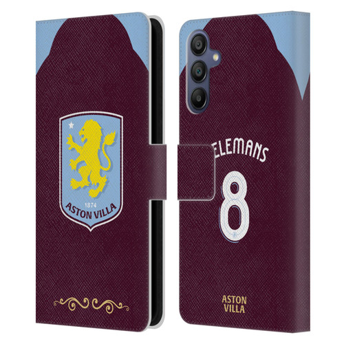 Aston Villa Football Club 2025/26 Players Home Kit Youri Tielemans Leather Book Wallet Case Cover For Samsung Galaxy A15