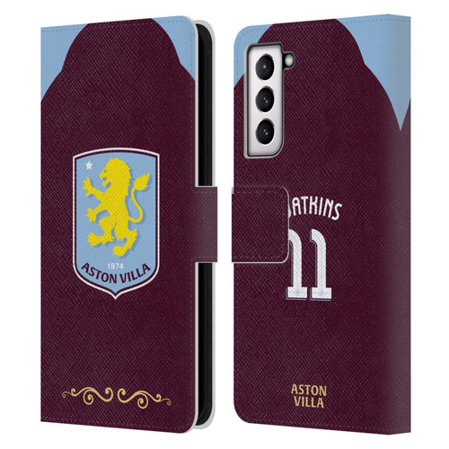 Aston Villa Football Club 2025/26 Players Home Kit Ollie Watkins Leather Book Wallet Case Cover For Samsung Galaxy S21 5G