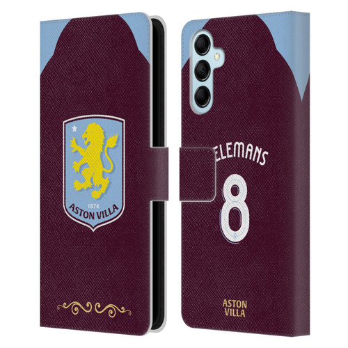 Aston Villa Football Club 2025/26 Players Home Kit Youri Tielemans Leather Book Wallet Case Cover For Samsung Galaxy M14 5G