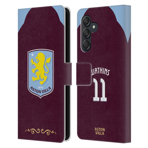Aston Villa Football Club 2025/26 Players Home Kit Ollie Watkins Leather Book Wallet Case Cover For Samsung Galaxy M55 5G