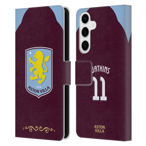 Aston Villa Football Club 2025/26 Players Home Kit Ollie Watkins Leather Book Wallet Case Cover For Samsung Galaxy S24+ 5G Aston Villa Football Club 2025/26 Players Home Kit Ollie Watkins Leather Book Wallet Case Cover For Samsung Galaxy S24+ 5G