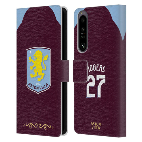 Aston Villa Football Club 2025/26 Players Home Kit Morgan Rogers Leather Book Wallet Case Cover For Sony Xperia 1 IV