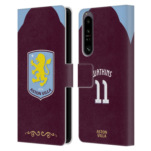 Aston Villa Football Club 2025/26 Players Home Kit Ollie Watkins Leather Book Wallet Case Cover For Sony Xperia 1 IV