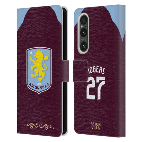 Aston Villa Football Club 2025/26 Players Home Kit Morgan Rogers Leather Book Wallet Case Cover For Sony Xperia 1 V 5G
