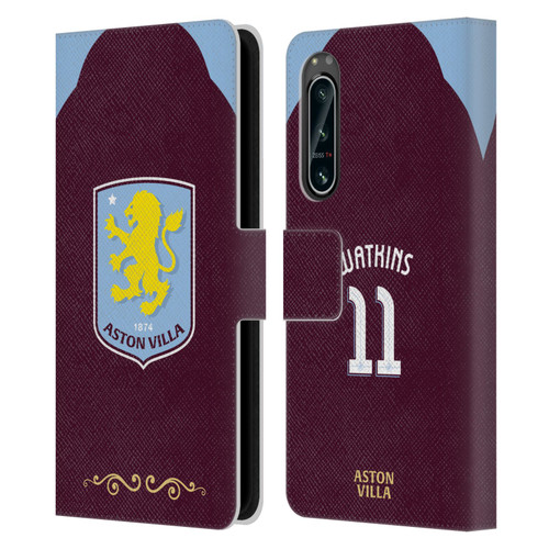 Aston Villa Football Club 2025/26 Players Home Kit Ollie Watkins Leather Book Wallet Case Cover For Sony Xperia 5 IV