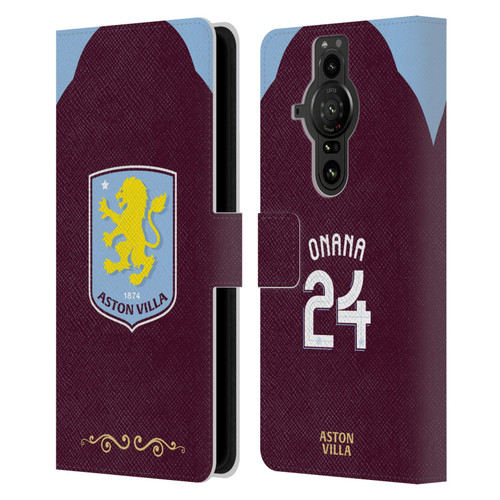 Aston Villa Football Club 2025/26 Players Home Kit Amadou Onana Leather Book Wallet Case Cover For Sony Xperia Pro-I