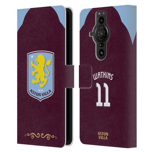 Aston Villa Football Club 2025/26 Players Home Kit Ollie Watkins Leather Book Wallet Case Cover For Sony Xperia Pro-I