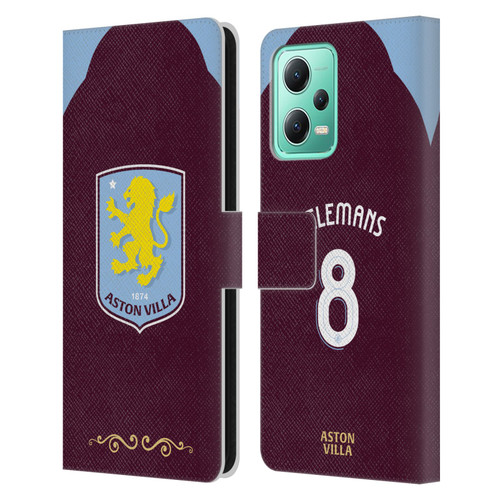Aston Villa Football Club 2025/26 Players Home Kit Youri Tielemans Leather Book Wallet Case Cover For Xiaomi Redmi Note 12 5G