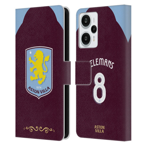 Aston Villa Football Club 2025/26 Players Home Kit Youri Tielemans Leather Book Wallet Case Cover For Xiaomi Redmi Note 12T