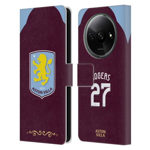 Aston Villa Football Club 2025/26 Players Home Kit Morgan Rogers Leather Book Wallet Case Cover For Xiaomi Redmi A3