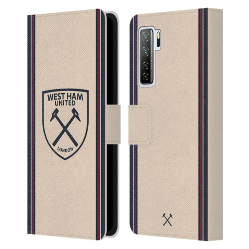 West Ham United FC 2025/26 Crest Kit Away Leather Book Wallet Case Cover For Huawei Nova 7 SE/P40 Lite 5G