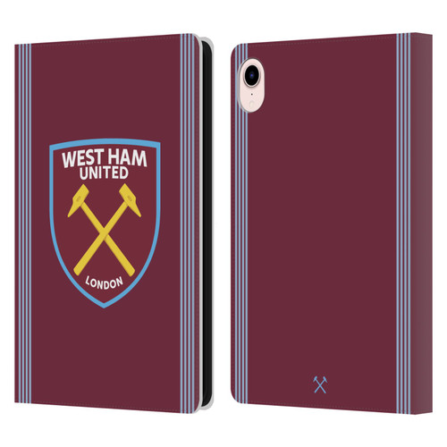West Ham United FC 2025/26 Crest Kit Home Leather Book Wallet Case Cover For Apple iPad mini (2021/2024)