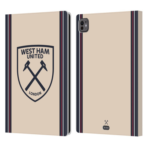 West Ham United FC 2025/26 Crest Kit Away Leather Book Wallet Case Cover For Apple iPad Pro 11 M4 2024