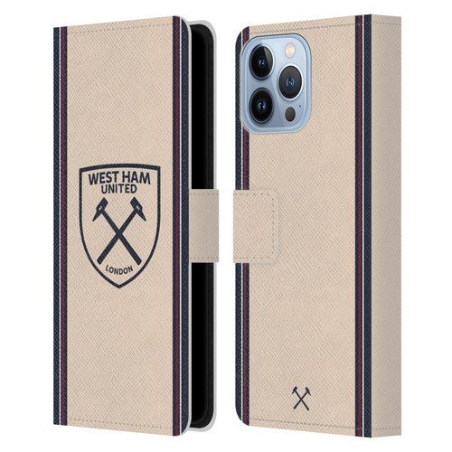 West Ham United FC 2025/26 Crest Kit Away Leather Book Wallet Case Cover For Apple iPhone 13 Pro Max