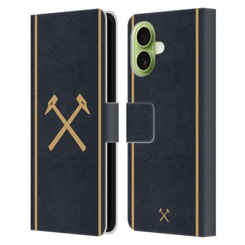 West Ham United FC 2025/26 Crest Kit Third Leather Book Wallet Case Cover For Apple iPhone 17