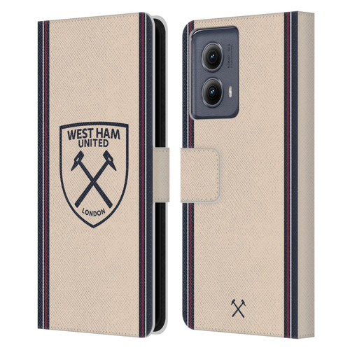 West Ham United FC 2025/26 Crest Kit Away Leather Book Wallet Case Cover For Motorola Edge (2024)